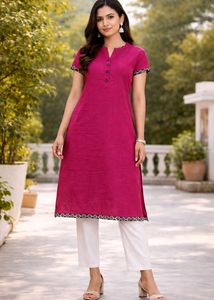 Pink Cotton Kurti – Comfortable &amp; Elegant