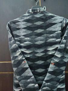 Boy's Patterned Casual Shirt black and white