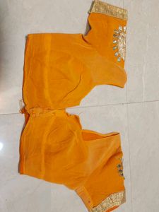 Vibrant Yellow Saree with Blouse