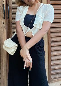 Off White Stylish Wrap Top