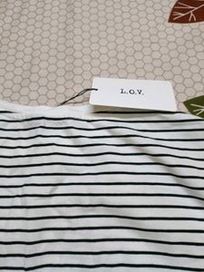 Striped Twist-Knot T-Shirt