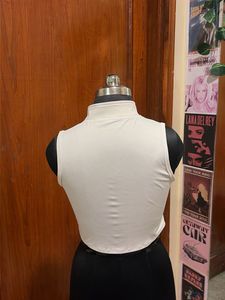 Cream Sleeveless Crop Top