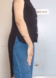 Up Down Black Net Top