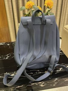 Stylish Blue Faux Leather Backpack