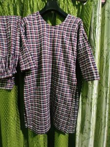 Checkered Kurta Pajama Set