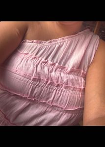 Chic Pink One-Shoulder Ruffled Dress