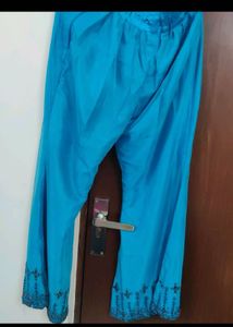 Blue Emblished Kurta with Palazzo Set