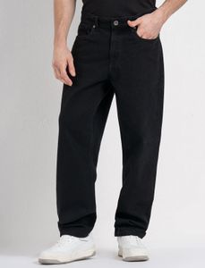 RedTape Men's Black Baggy Denim Jeans