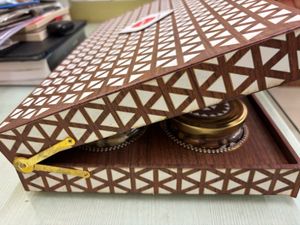 Premium Wooden Finish Gift Box with Gold Latch | L