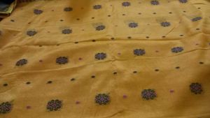 Golden Silk Saree with Motifs