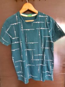 Teal-green Graphic Print T-Shirt