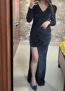 Sparkly Black Long Sleeve Dress