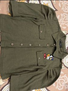 Olive Jacket Cum Sirt,Maroon hoodie