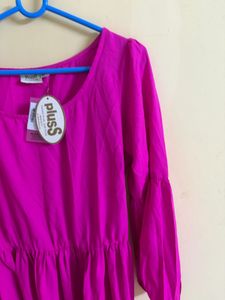 Vibrant Pink Tiered Mini Dress