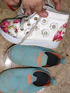 Combo 2 Floral &amp; Blue Sneakers - Pair