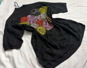 Y2K Smiley Face Knit Sweater