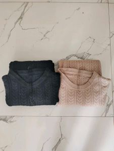 Cozy Cable Knit V-Neck Sweaters(combo offer 2)