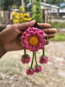 Crochet Flower Hair Tie