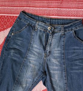 Stylish 2 tone Blue Denim Jeans