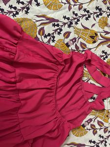 Hot Pink Tiered Halter Dress