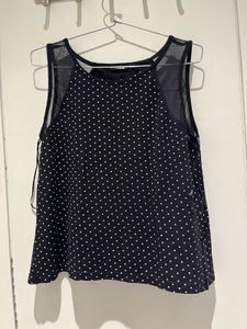 NUON Black Polka Dot Top