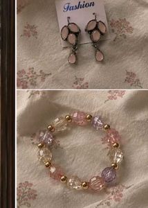 Elegant Pink Stone Drop Earrings