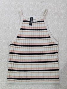 Striped Ribbed Halter Top