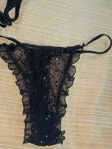 Sexy Black Thong Set