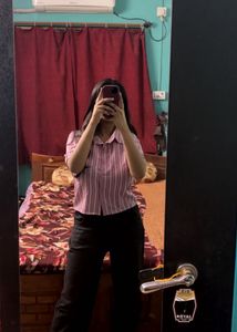 Stylish Striped Cropped Shirt