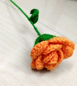 CROCHET FLOWER ORANGE 🧡 🧶
