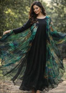 Elegant Black Floral Dress