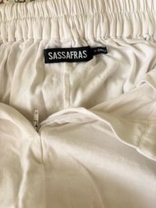 White Straight Leg Trousers