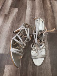 Silver Diamond Strappy Heels