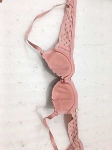 Cute Pink Heart Print Bra