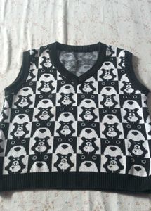 Cute Teddy Bear Knit Vest