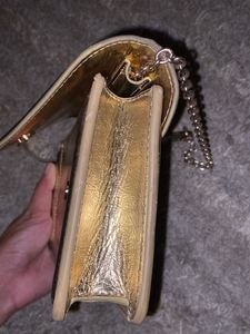 MANGO Gold sling Bag