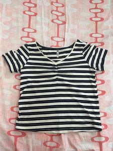 Striped V-Neck Top