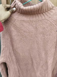 Cozy Pink Turtleneck Sweater