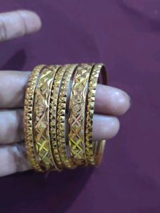Set of Intricately Designed Gold Bangles