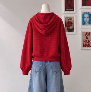 Red Rhinestone Hoodie