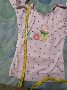 Cute Pink Polka Dot Top for 7-9 years girl