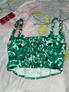 Y2k Green Floral Corset Top