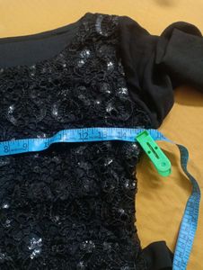 Elegant Black Sequin Party Dress