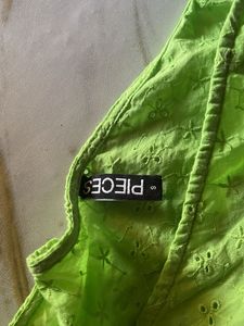 Lime Green Eyelet Wrap Top🍋‍🟩