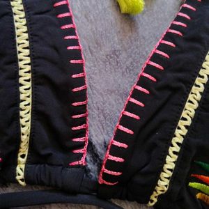 Embroidered Bikini Top L