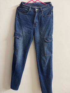 Blue Denim Cargo Jeans