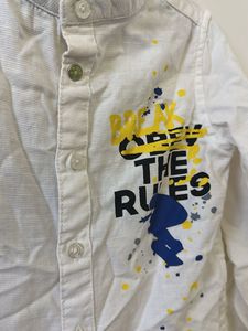 Graphic Print Boys Button-Down Shirt