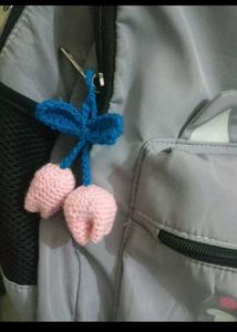 Crochet Cherry Keychain Charm
