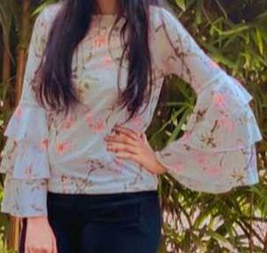 Floral Bell Sleeve Top