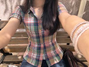 🤎📀 Y2K Vintage Plaid Button-Up Shirt 📀🤎